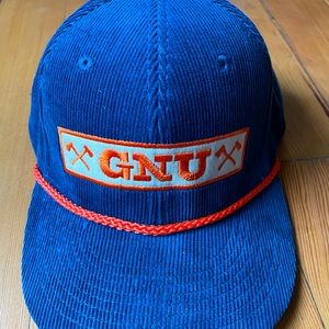 GNU Corduroy Snap-back Rope Hat snowboard skateboard surf Lib Mervin Trucker cap